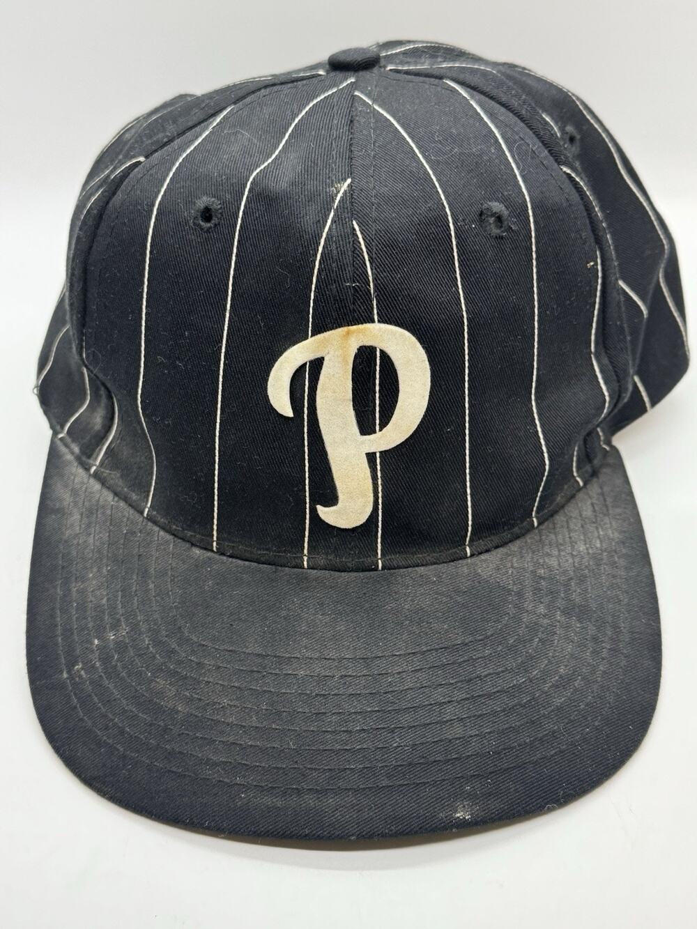 Vintage Otto PHILADELPHIA PHILLIES Black And White Pinstripe Trucker Cap 70s 80s